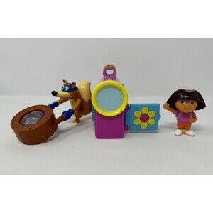 LOT OF 3 Dora The Explorer Toys - Swiper Fox w/Faceted Glass Dora Camcorder